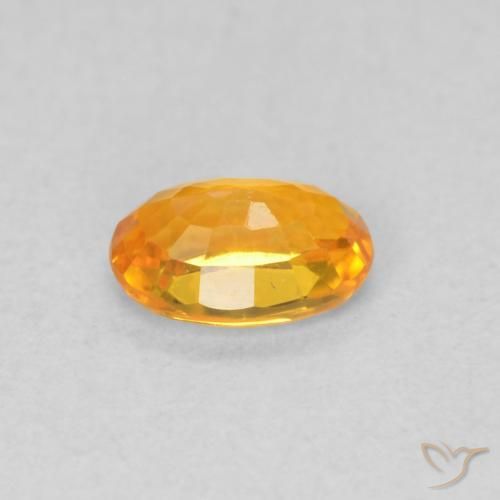 Sapphire Gemstone in 5.7 x 4 mm Size for Sale, Sapphire Stone in Bright Orange Color