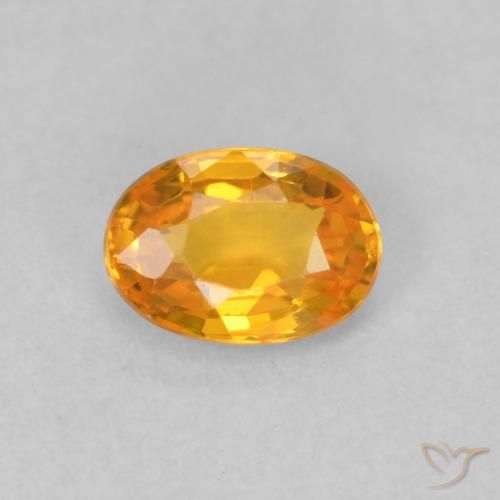 0.63ct Natural Bright Orange Sapphire, Oval, VVS-VS