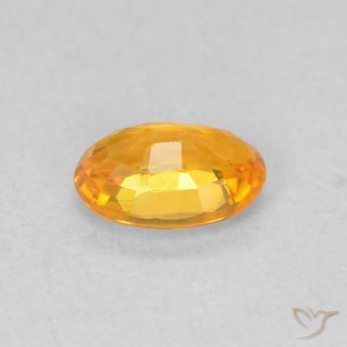 Sapphire Gemstone in 6 x 4.2 mm Size for Sale, Sapphire Stone in Bright Orange Color