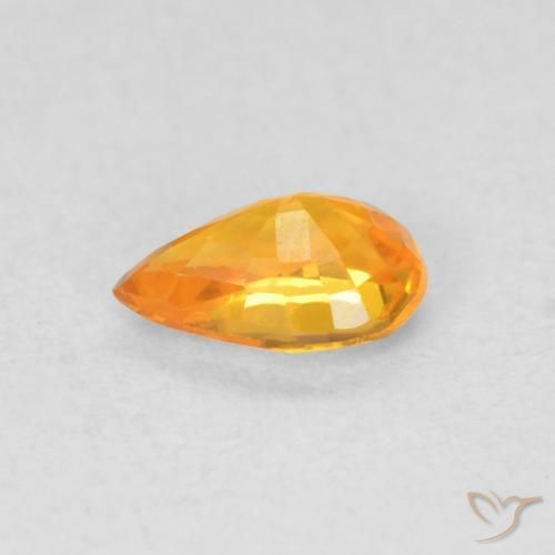 Sapphire Gemstone in 6 x 4 mm (calibrated) Size for Sale, Sapphire Stone in Bright Orange Color