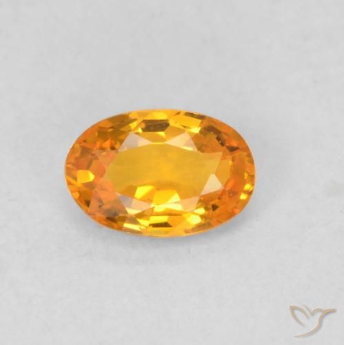 0.56ct Natural Bright Orange Sapphire, Oval, VVS-VS