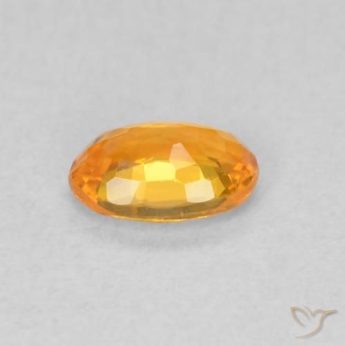 Sapphire Gemstone in 6 x 4 mm (calibrated) Size for Sale, Sapphire Stone in Bright Orange Color