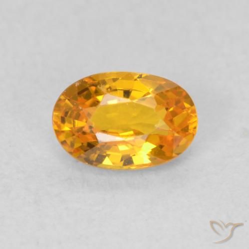 0.70ct Natural Bright Orange Sapphire, Oval, VVS-VS