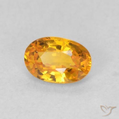 0.70 ct Orange Sapphire Stone, Natural Sapphire in Oval Facet Shape for Sale