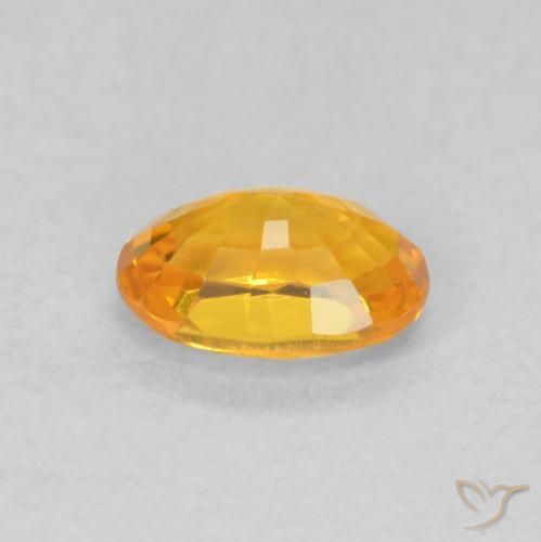 Sapphire Gemstone in 6.2 x 4.2 mm Size for Sale, Sapphire Stone in Bright Orange Color