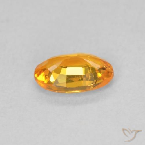 Sapphire Gemstone in 6 x 4 mm (calibrated) Size for Sale, Sapphire Stone in Apricot Orange Color
