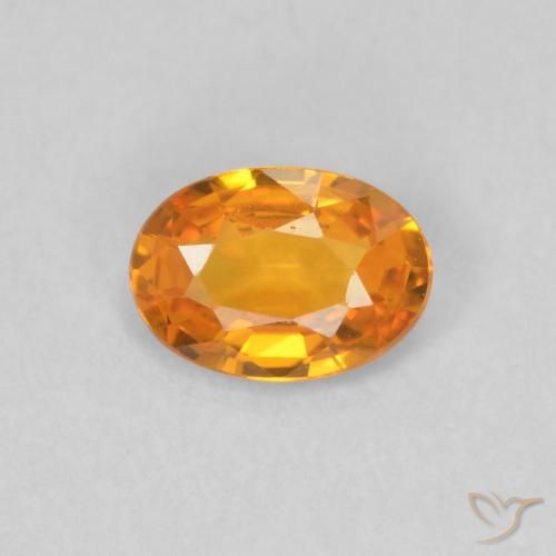 0.49ct Natural Bright Orange Sapphire, Oval, VVS-VS