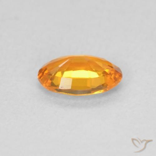 Sapphire Gemstone in 6 x 4 mm (calibrated) Size for Sale, Sapphire Stone in Bright Orange Color