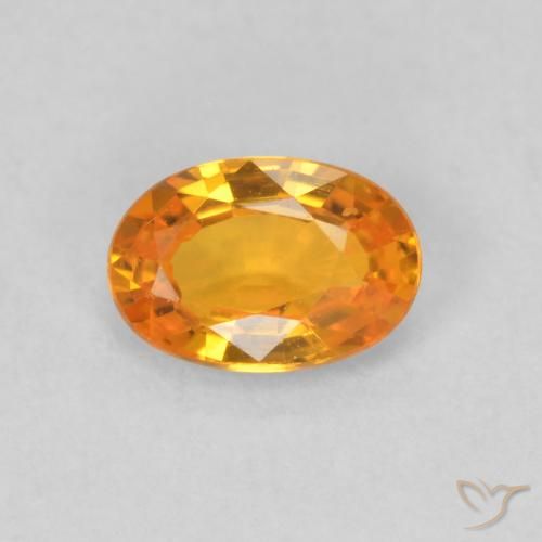 0.61ct Natural Bright Orange Sapphire, Oval, VVS-VS