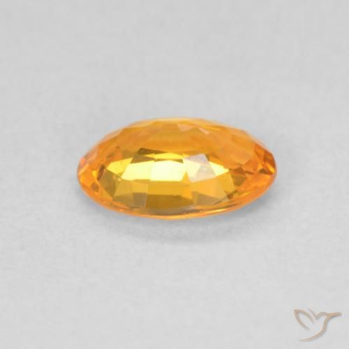 Sapphire Gemstone in 6.2 x 4.2 mm Size for Sale, Sapphire Stone in Bright Orange Color