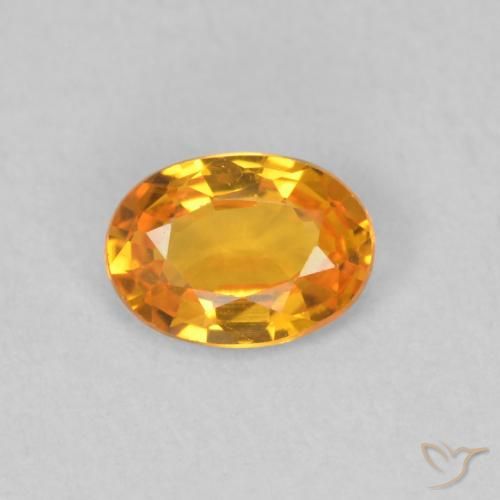 0.54ct Natural Bright Orange Sapphire, Oval, VVS-VS