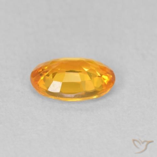 Sapphire Gemstone in 5.9 x 4.3 mm Size for Sale, Sapphire Stone in Bright Orange Color