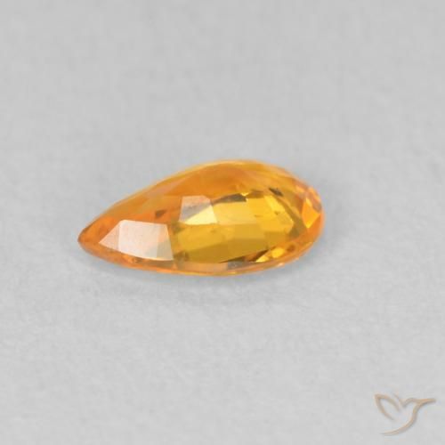 Sapphire Gemstone in 6 x 4 mm (calibrated) Size for Sale, Sapphire Stone in Bright Orange Color