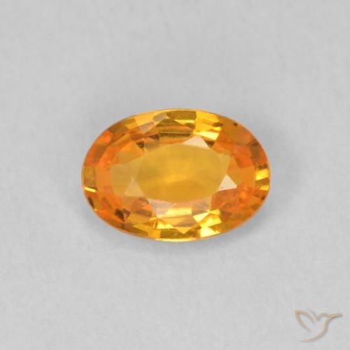 0.51ct Natural Bright Orange Sapphire, Oval, VVS-VS
