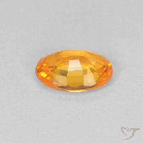 Sapphire Gemstone in 6 x 4 mm (calibrated) Size for Sale, Sapphire Stone in Bright Orange Color