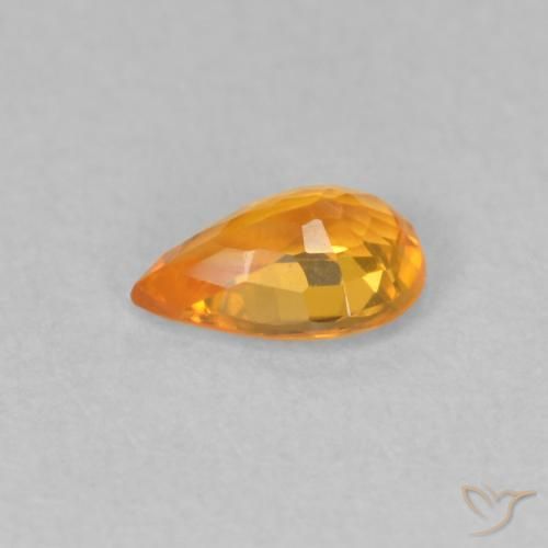 Sapphire Gemstone in 6 x 4 mm (calibrated) Size for Sale, Sapphire Stone in Bright Orange Color