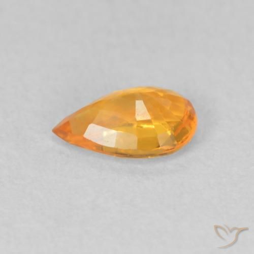 Sapphire Gemstone in 6 x 4 mm (calibrated) Size for Sale, Sapphire Stone in Bright Orange Color