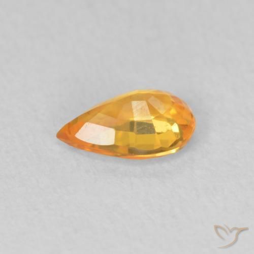 Sapphire Gemstone in 6 x 4 mm (calibrated) Size for Sale, Sapphire Stone in Bright Orange Color