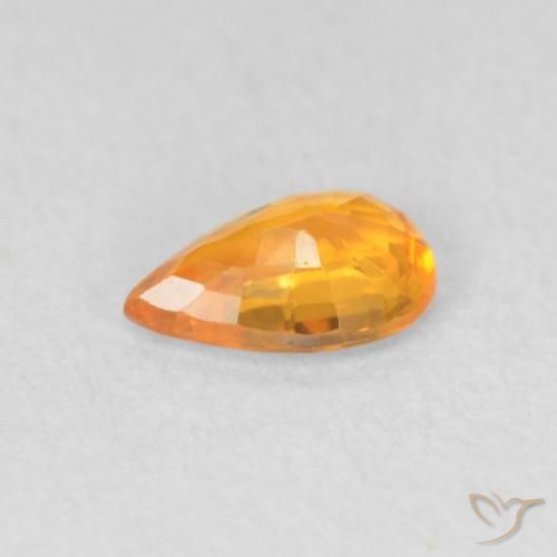 Sapphire Gemstone in 6 x 4 mm (calibrated) Size for Sale, Sapphire Stone in Bright Orange Color