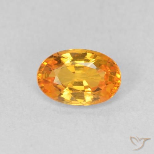 0.58ct Natural Bright Orange Sapphire, Oval, VVS-VS