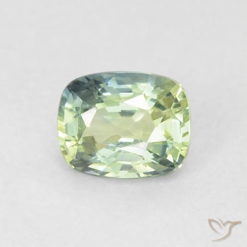 0.74ct Natural Very Light Sage Green Sapphire, Cushion, VVS-VS
