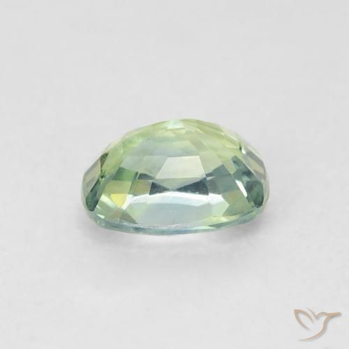 Sapphire Gemstone in 5.6 x 4.5 mm Size for Sale, Sapphire Stone in Very Light Sage Green Color