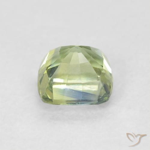 Sapphire Gemstone in 4.7 x 4.7 mm Size for Sale, Sapphire Stone in Light Moss Green Color