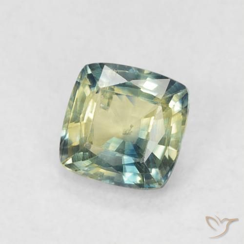 0.59 ct Multicolor Sapphire Stone, Natural Sapphire in Cushion-Cut Shape for Sale