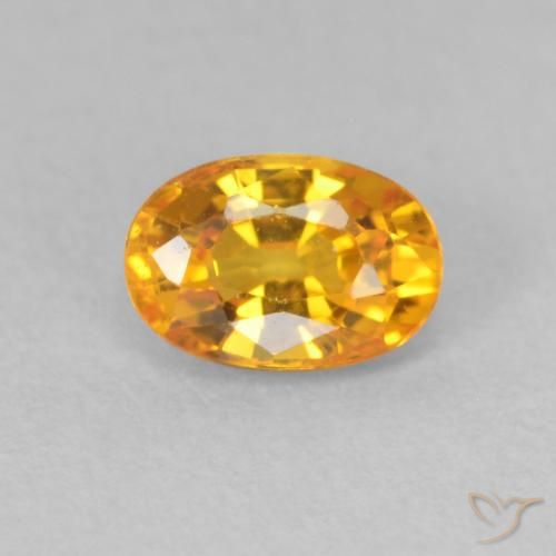 0.71ct Natural Bright Orange Sapphire, Oval, VVS-VS