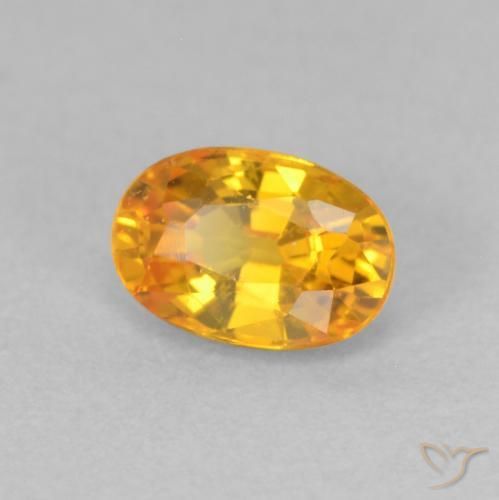 0.71 ct Orange Sapphire Stone, Natural Sapphire in Oval Facet Shape for Sale