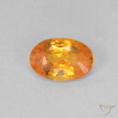 0.55ct Natural Bright Orange Sapphire, Oval, VVS-VS
