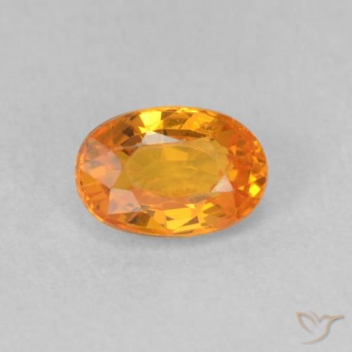 0.70ct Natural Bright Orange Sapphire, Oval, VVS-VS