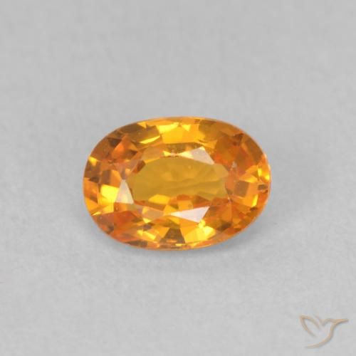 0.57ct Natural Bright Orange Sapphire, Oval, VVS-VS
