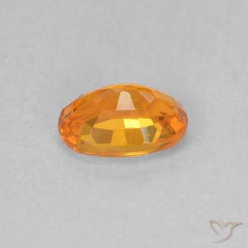 Sapphire Gemstone in 5.7 x 4.1 mm Size for Sale, Sapphire Stone in Bright Orange Color