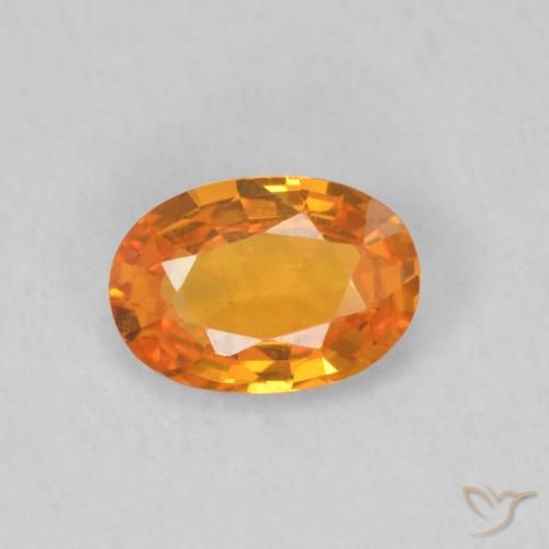 0.58ct Natural Medium Orange Sapphire, Oval, VVS