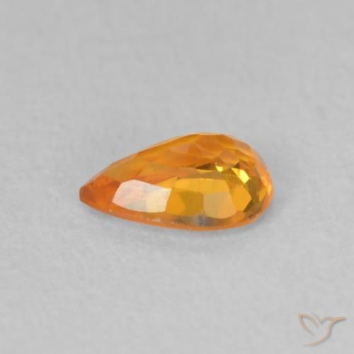 Sapphire Gemstone in 6 x 4 mm (calibrated) Size for Sale, Sapphire Stone in Bright Orange Color