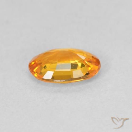 Sapphire Gemstone in 6 x 4 mm (calibrated) Size for Sale, Sapphire Stone in Bright Orange Color