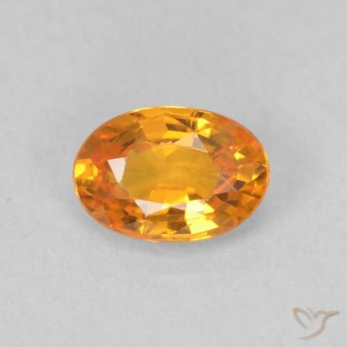 0.66ct Natural Bright Orange Sapphire, Oval, VVS, Photo A