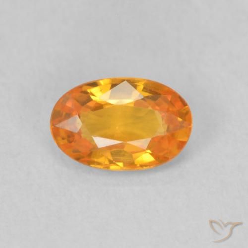 0.55ct Natural Bright Orange Sapphire, Oval, VVS