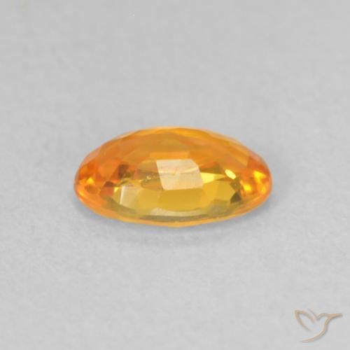 Sapphire Gemstone in 6 x 4 mm (calibrated) Size for Sale, Sapphire Stone in Bright Orange Color