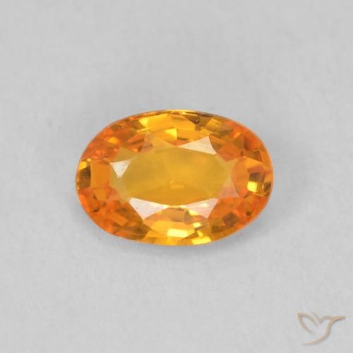 0.53ct Natural Bright Orange Sapphire, Oval, VVS