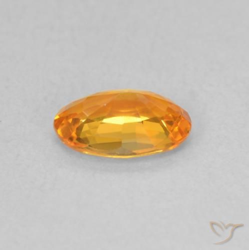 Sapphire Gemstone in 6 x 4 mm (calibrated) Size for Sale, Sapphire Stone in Bright Orange Color