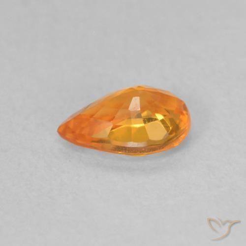 Sapphire Gemstone in 6 x 4 mm (calibrated) Size for Sale, Sapphire Stone in Bright Orange Color