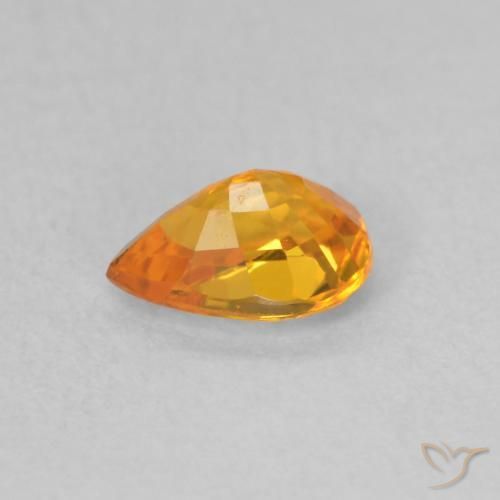 Sapphire Gemstone in 6 x 4 mm (calibrated) Size for Sale, Sapphire Stone in Bright Orange Color