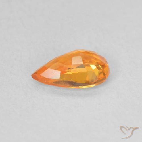 Sapphire Gemstone in 6 x 4 mm (calibrated) Size for Sale, Sapphire Stone in Bright Orange Color
