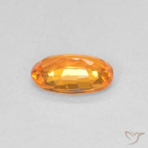 Sapphire Gemstone in 6 x 4 mm (calibrated) Size for Sale, Sapphire Stone in Apricot Orange Color