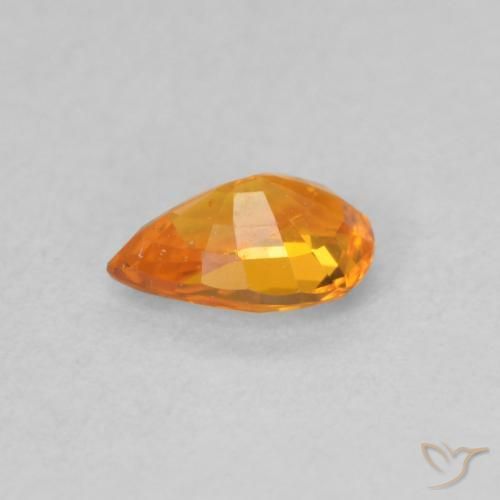 Sapphire Gemstone in 6 x 4 mm (calibrated) Size for Sale, Sapphire Stone in Medium Orange Color