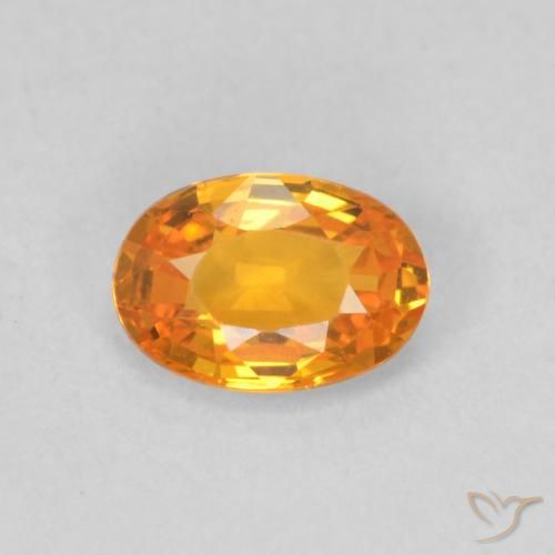 0.60ct Natural Apricot Orange Sapphire, Oval, VVS
