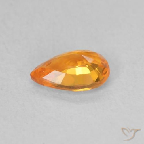 Sapphire Gemstone in 6 x 4 mm (calibrated) Size for Sale, Sapphire Stone in Apricot Orange Color