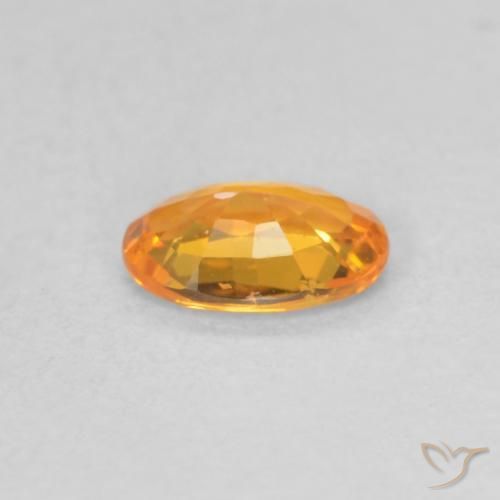 Sapphire Gemstone in 6 x 4 mm (calibrated) Size for Sale, Sapphire Stone in Apricot Orange Color